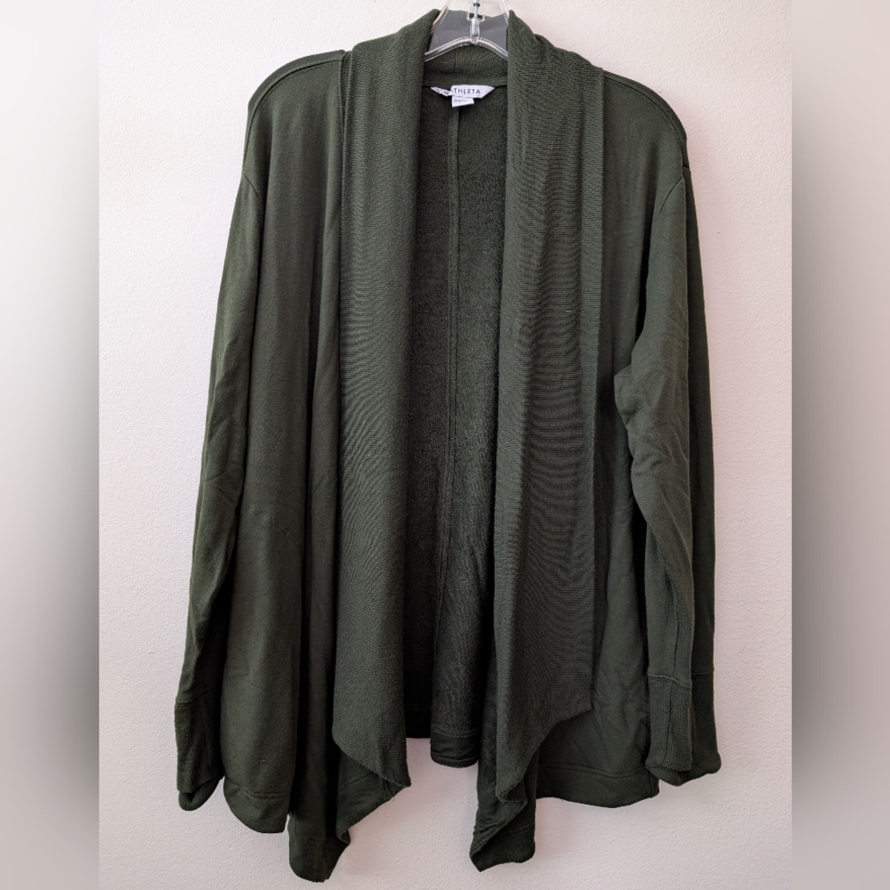 Athleta Pranayama Restore Green Wrap Cardigan L/P